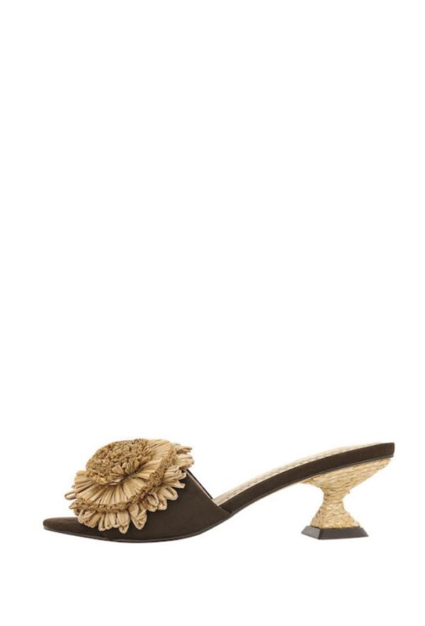 Corina Mules με Χοντρό Τακούνι σε Καφέ Χρώμα