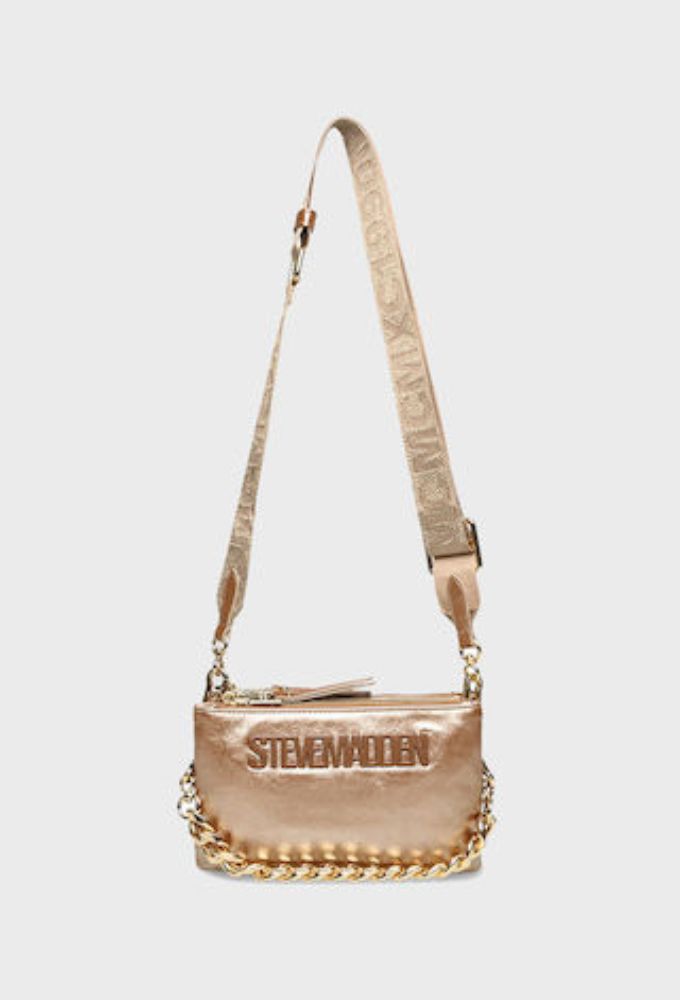 Steve Madden Γυναικεία Τσάντα Ώμου Ρόζ/Χρυσό