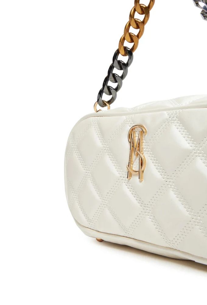 Steve Madden Γυναικεία Τσάντα Ώμου Eκρού με Αλυσίδα - Image 4