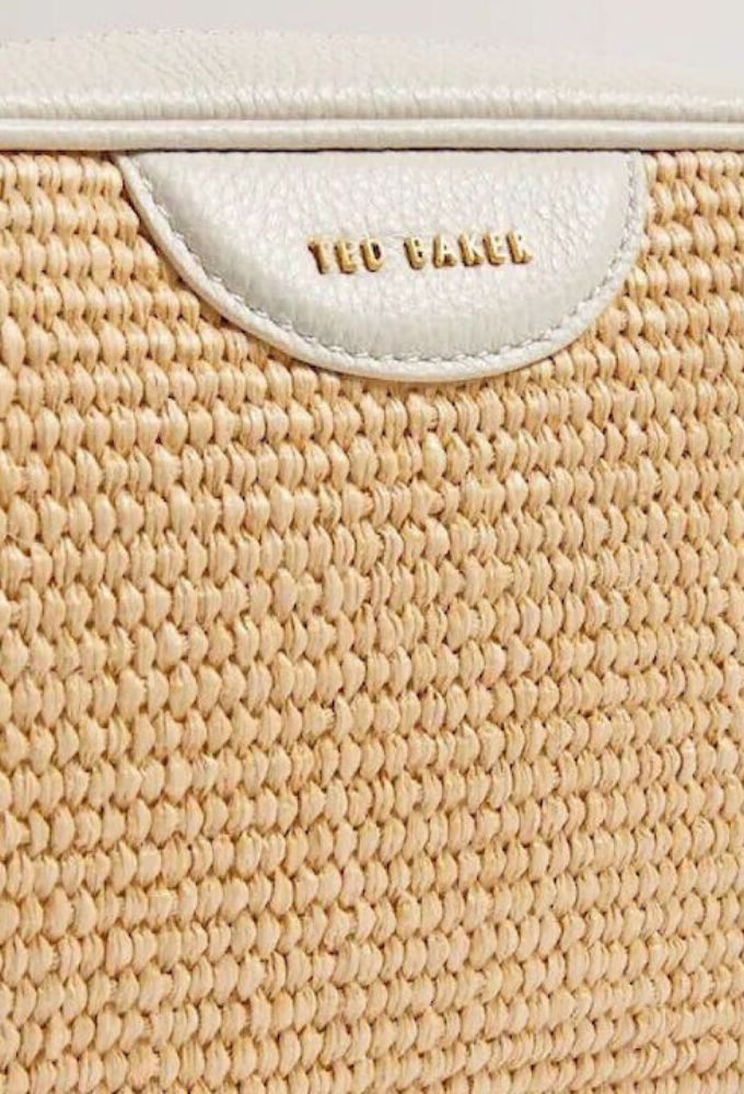 Ted Baker Ψάθινη Γυναικεία Τσάντα Χιαστί Μπεζ - Image 3