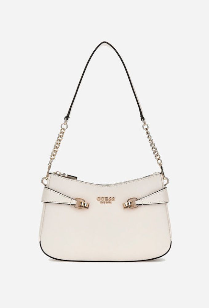Guess Γυναικεία Τσάντα Ώμου Εκρού
