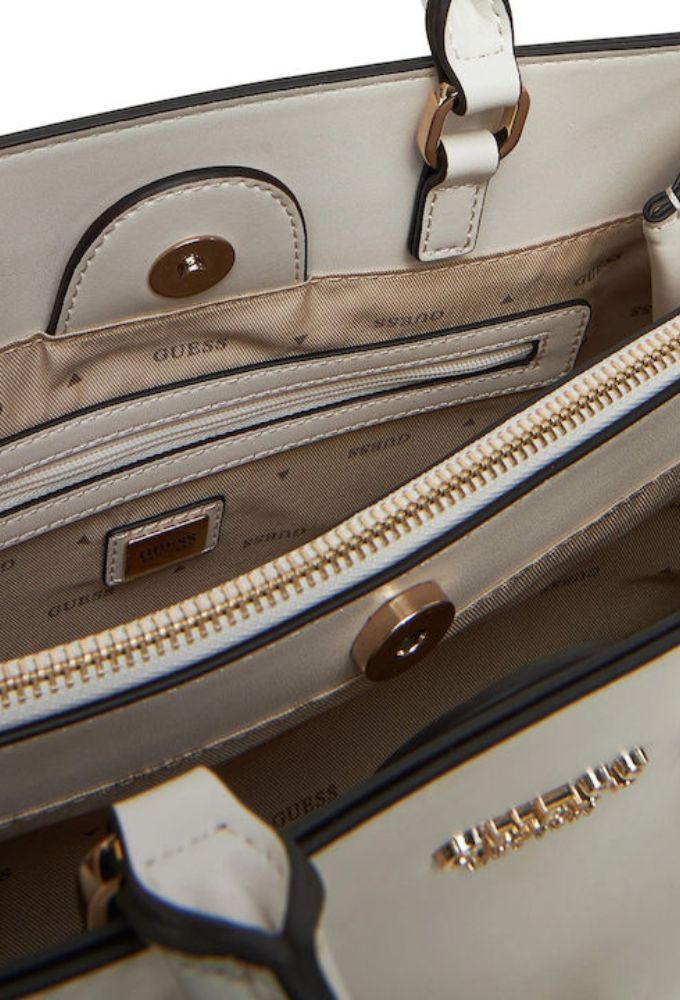 Guess Γυναικεία Τσάντα Ώμου Μπεζ - Image 4