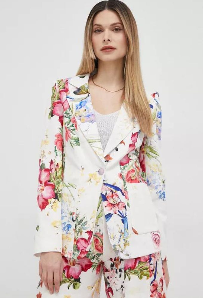 Guess Marciano Σακάκι Floral Λευκό