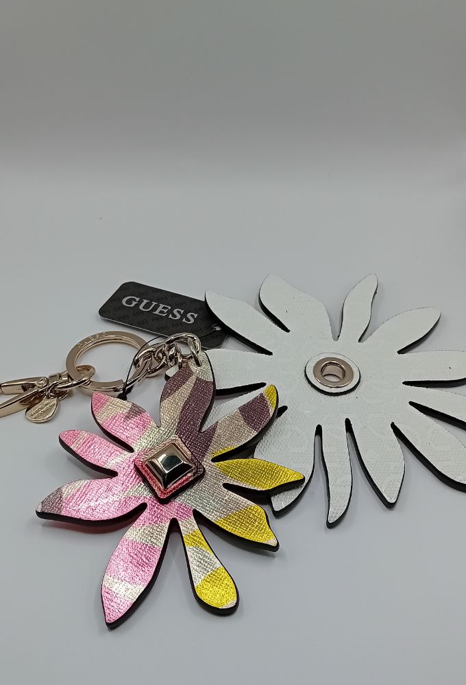 Guess Μπρελόκ Με Λουλούδια Λευκό και Εμπριμέ