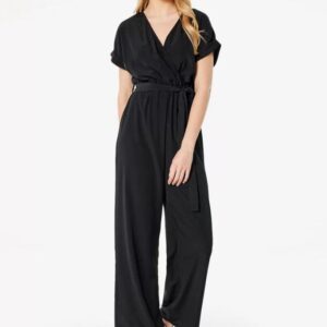 Forel Γυναικεία Κοντομάνικη Ολόσωμη Φόρμα Μαύρη