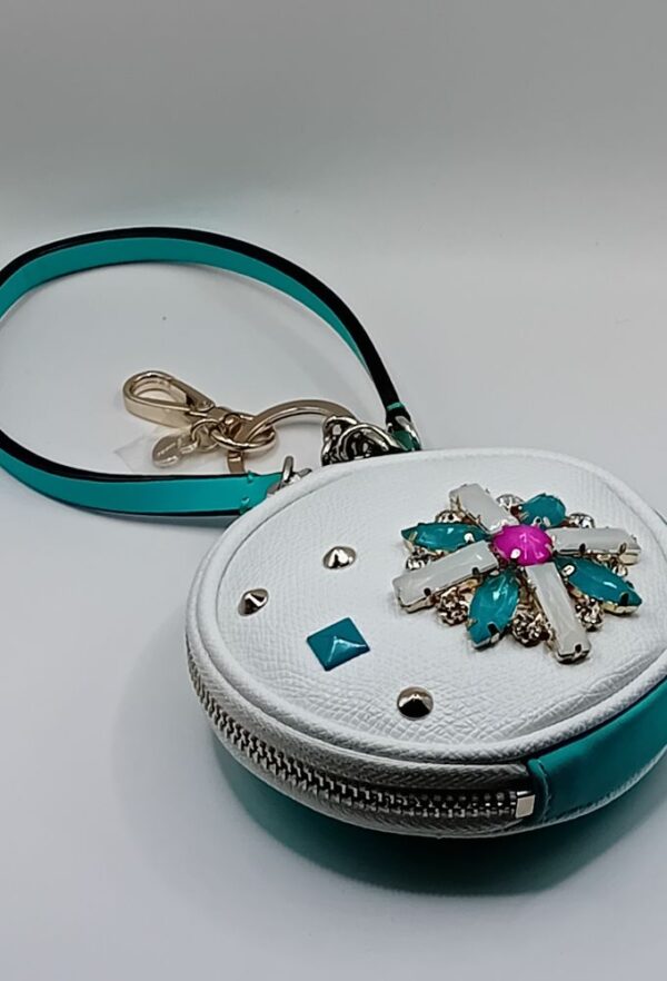 Guess Μπρελόκ Άσπρο με Πετρόλ και Πέτρες Διακοσμητικές