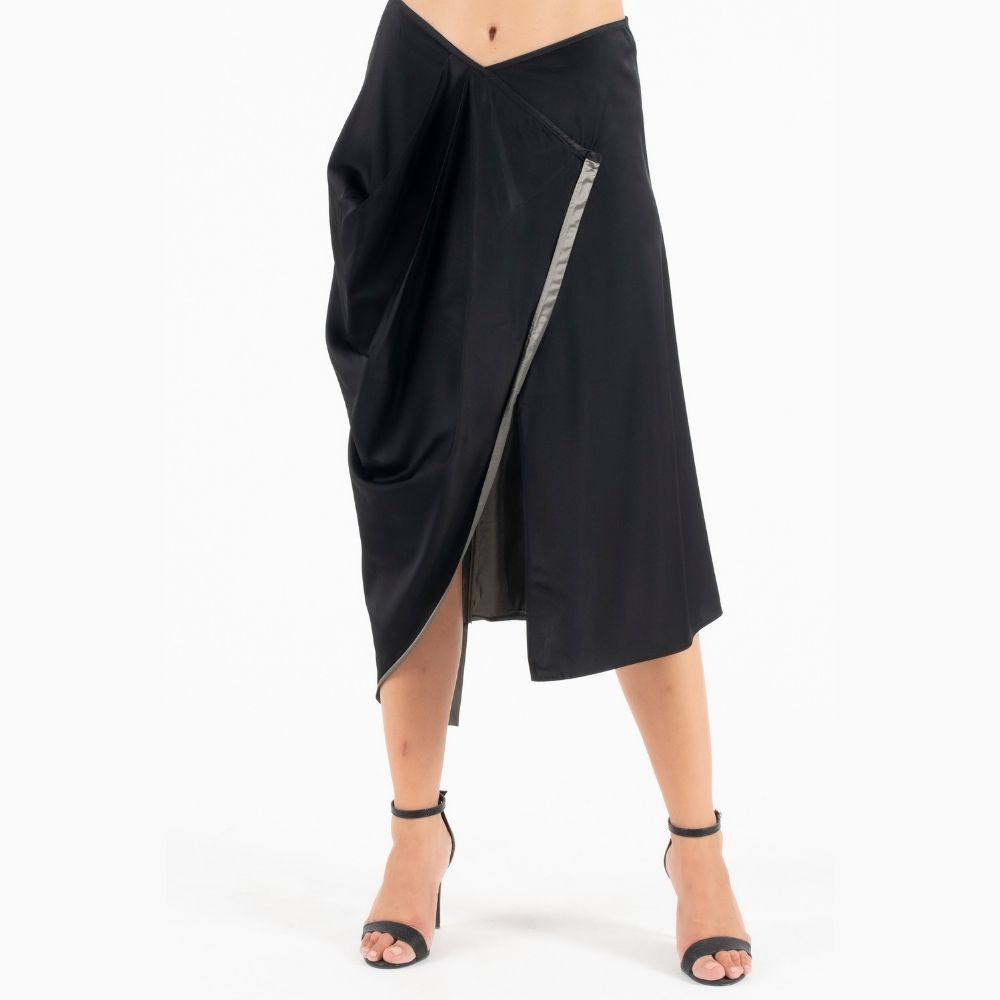 Be Mine Midi Μαύρη Φούστα Φάκελος - Image 2