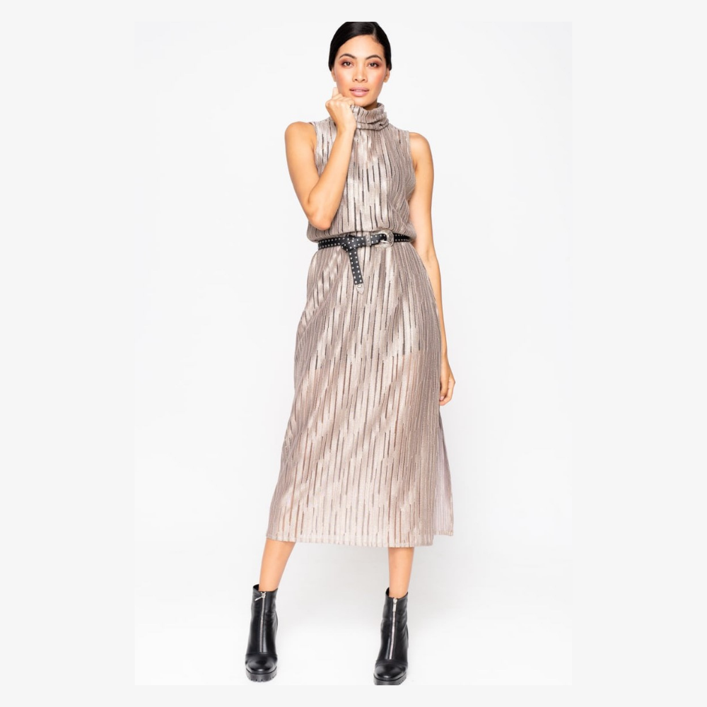 Lace Midi Αμάνικο Ανοιχτό Φόρεμα