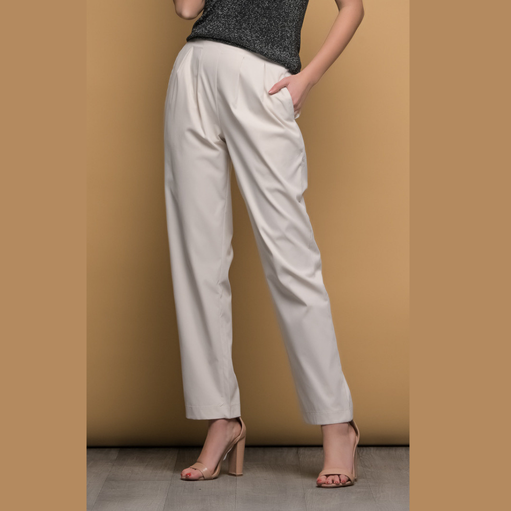 Fullah Sugah Εκρού Παντελόνι με λάστιχο πίσω