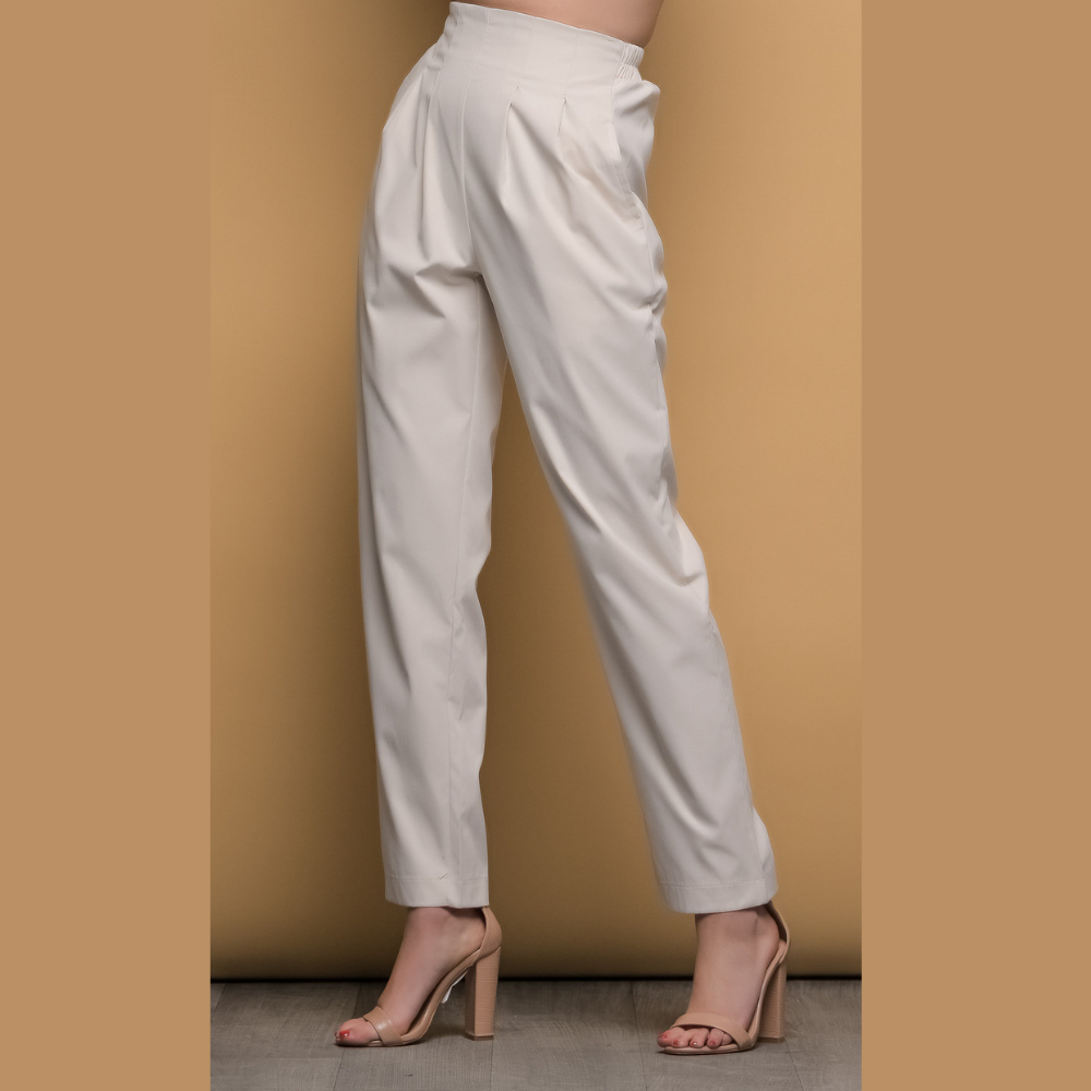 Fullah Sugah Εκρού Παντελόνι με λάστιχο πίσω - Image 3