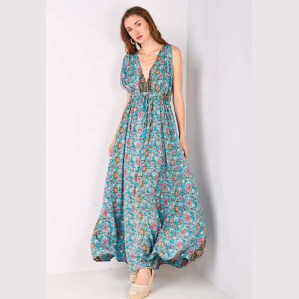 Fullah Sugah Maxi Εμπριμέ Φόρεμα Με Άνοιγμα V