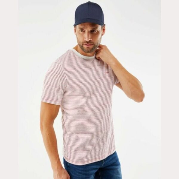 Mexx T-Shirt Ριγέ Λευκή - Κόκκινη Με Λαιμόκοψη