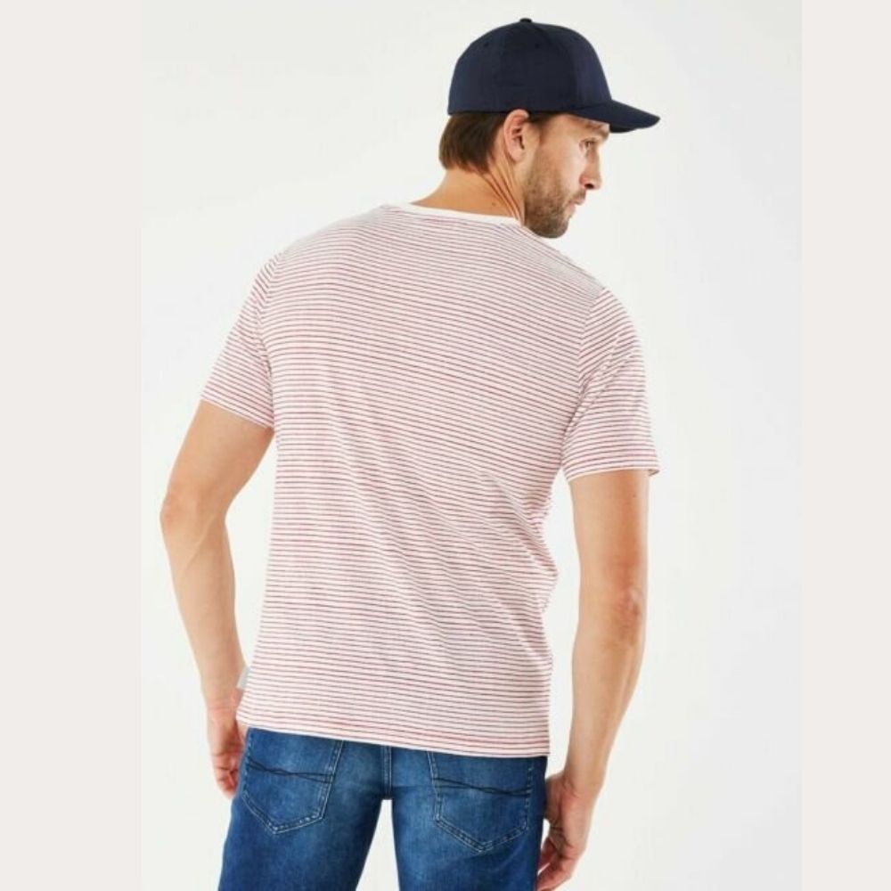 Mexx T-Shirt Ριγέ Λευκή - Κόκκινη Με Λαιμόκοψη - Image 3