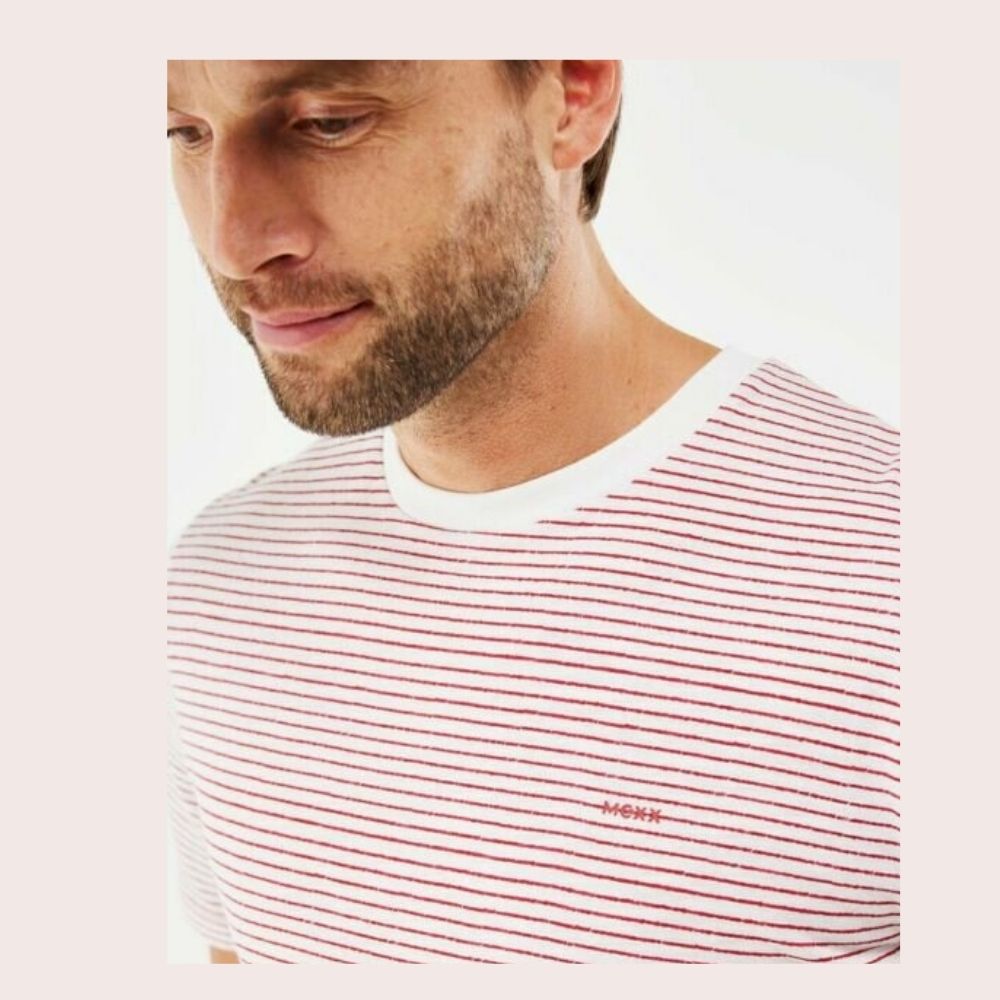 Mexx T-Shirt Ριγέ Λευκή - Κόκκινη Με Λαιμόκοψη - Image 4