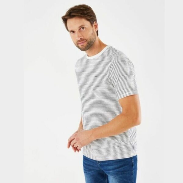Mexx T-Shirt Ριγέ Άσπρη Μπλε Με Λαιμόκοψη