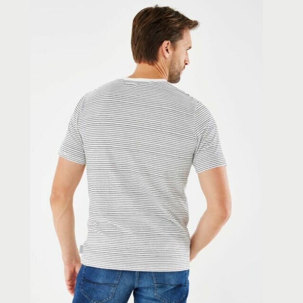 Mexx T-Shirt Ριγέ Άσπρη Μπλε Με Λαιμόκοψη - Image 3