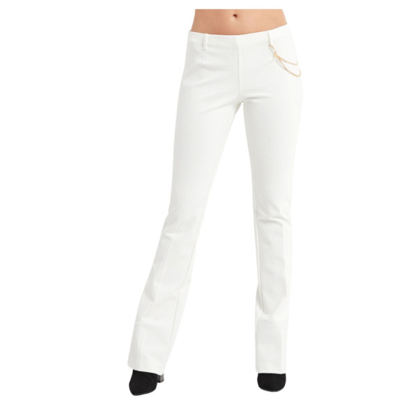 Liu Jo Εκρού Παντελόνι με φερμουάρ στο πλάι