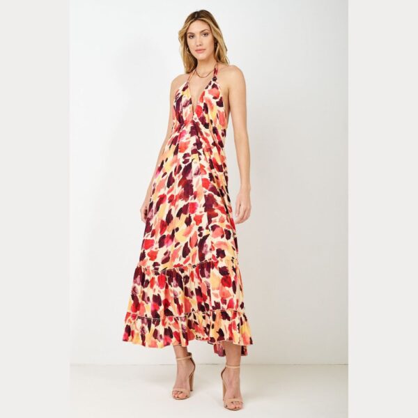 Fullah Sugah Maxi Εμπριμέ φόρεμα με ανοιχτή πλάτη