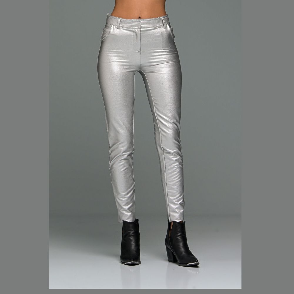 Manolo Ασημί Παντελόνι από δερματίνη - Image 2