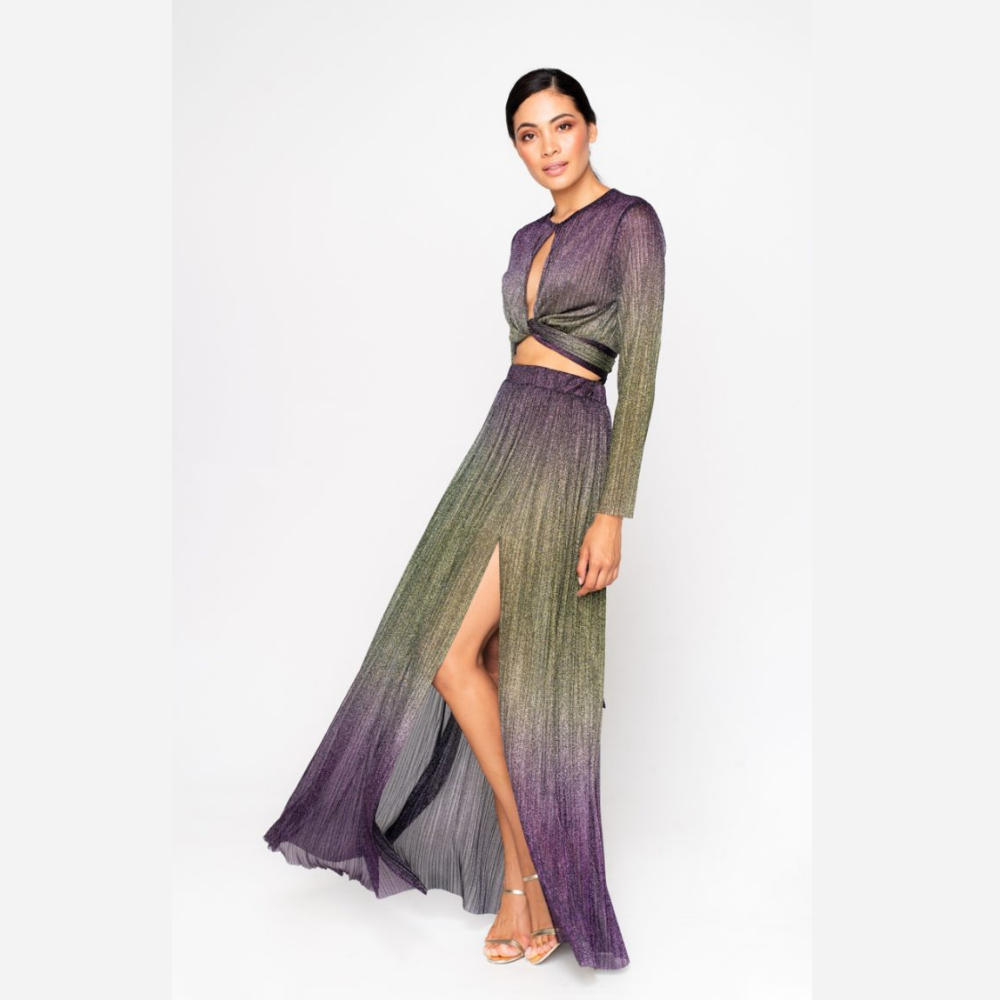 Lace Πολύχρωμο Μεταλιζέ Φόρεμα ( 2 τεμάχια)