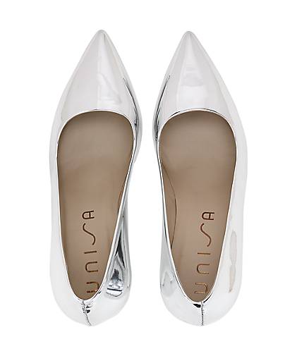 Unisa Δερμάτινη Ασημί Καθρέφτης Γόβα - Image 4