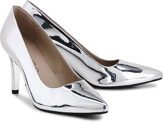 Unisa Δερμάτινη Ασημί Καθρέφτης Γόβα - Image 6