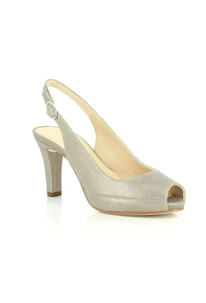 Unisa Ανοιχτή Γόβα Γκρι Ασημί NICK_14_MS SILVER MTSUEDE CS