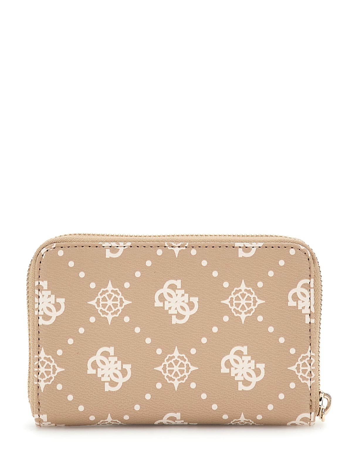 Guess Μικρό Πορτοφόλι Μπεζ με Λευκό Λογότυπο - Image 2