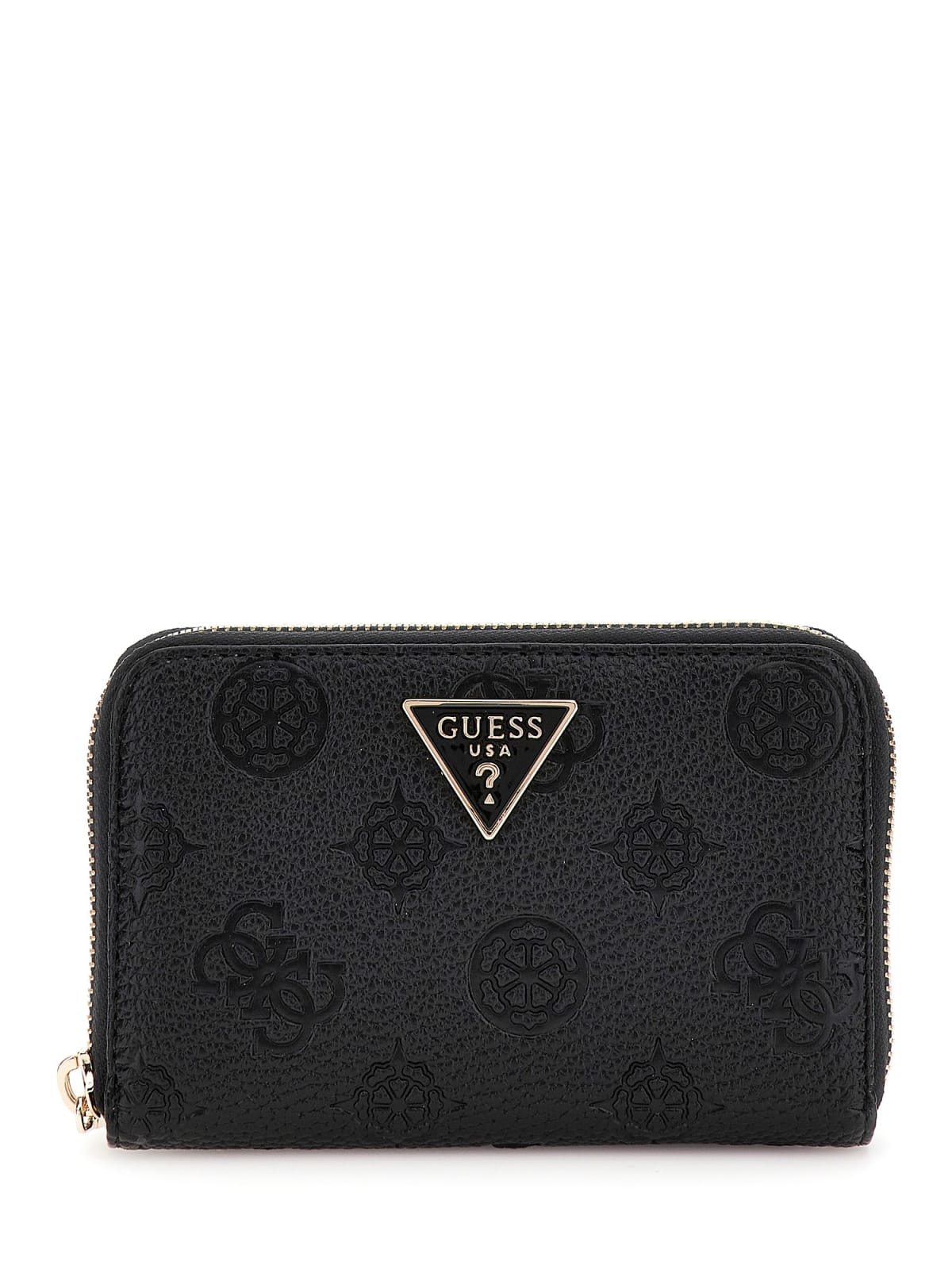 Guess Μικρό Πορτοφόλι Μαύρο με Ανάγλυφο λογότυπο